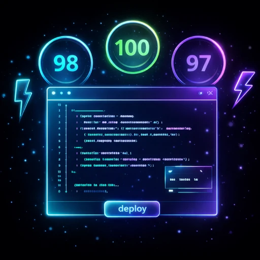 Terminal with code and Lighthouse performance gauges